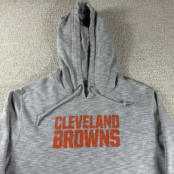 Majestic NFL Cleveland Browns Hoodie Football Gray Mens Size XL - Picture 2 of 6